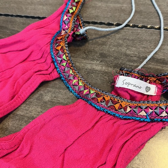 Soprano - Pink Boho Embroidered / Beaded Dress XS - Picture 4 of 4